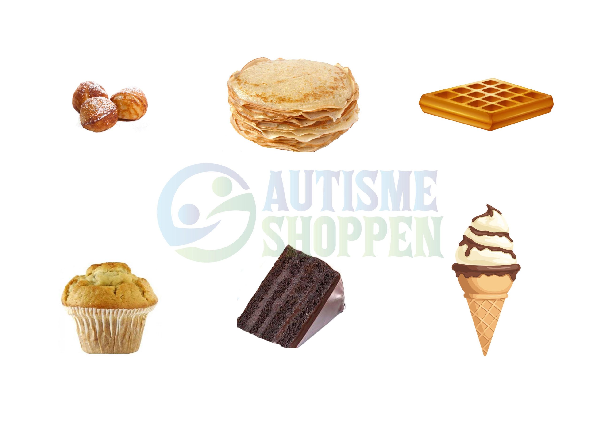 Piktogrammenu: Desserter uden tekster Piktogrammenu: Desserter uden tekster