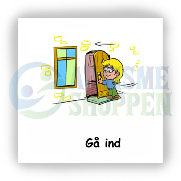 Daily routine pictogram for autistic people: go inside, girl