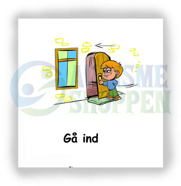 Daily routine pictogram for autistic people: Go inside, boy