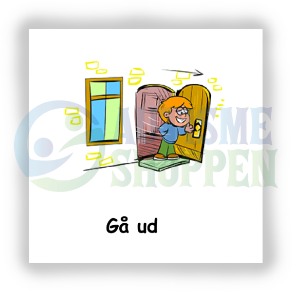 Daily routine pictogram for autistic people: Go outside, boy