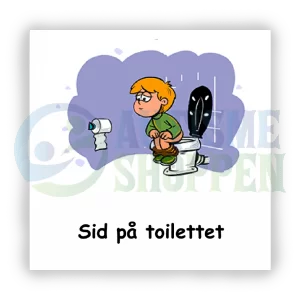 Piktogram med daglige rutiner til autister: sidde på toilettet, dreng