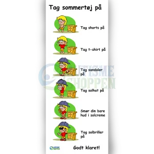 Træningspiktogrammer for autister, Tag sommertøj på, pige