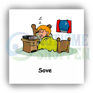 Daily routine pictogram for autistic people: sleep, boy