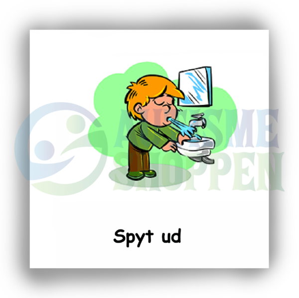 Daily routine pictogram for autistic people: spit it out, boy