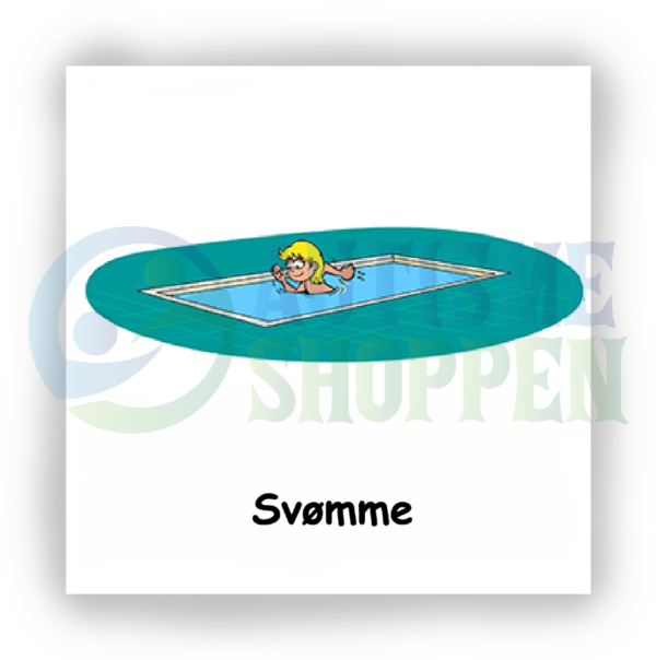 Daily routine pictogram for autistic people: swim, girl