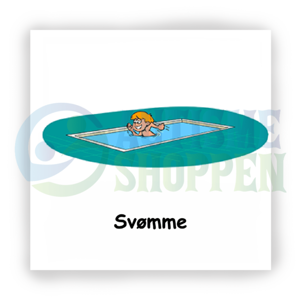 Daily routine pictogram for autistic people: swimming, boy