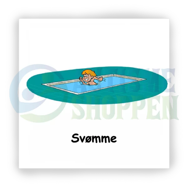 Daily routine pictogram for autistic people: swimming, boy