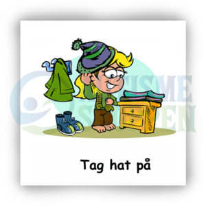 Daily routine pictogram for autistic people: Put your hat on, girl