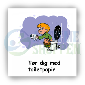 Daily routine pictogram for autistic people: wipe with toilet paper, boy