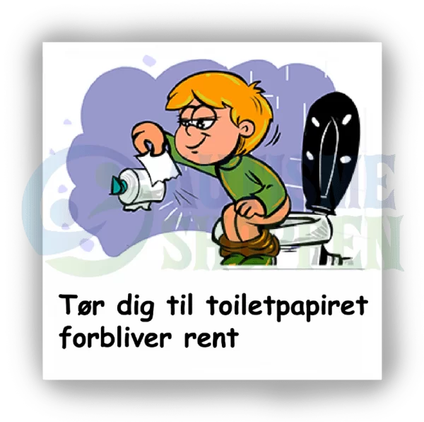 Piktogram med daglige rutiner til autister: rent toiletpapir, dreng