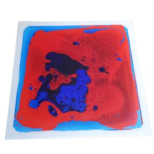 Sensorisk platta 30 cm, fyrkantig röd-blå