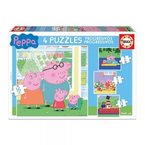 Peppa Pig Packung mit 4 Puzzles