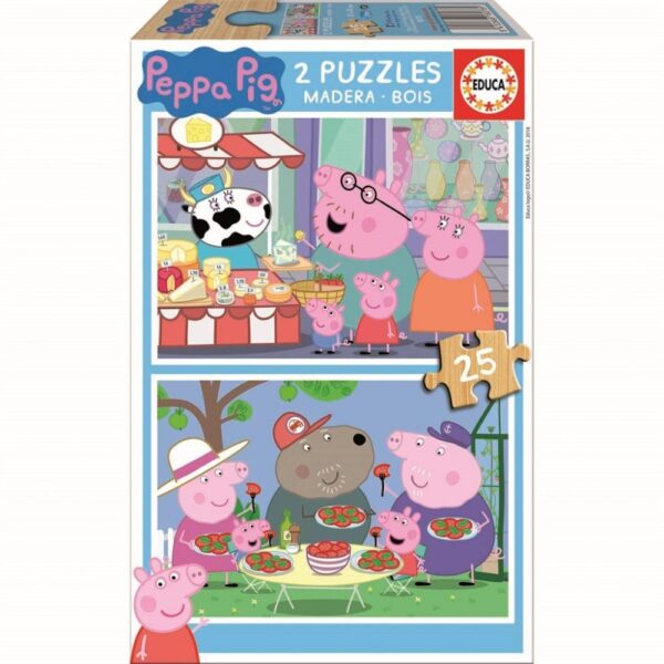 Peppa Pig 2x25 pussel av trä