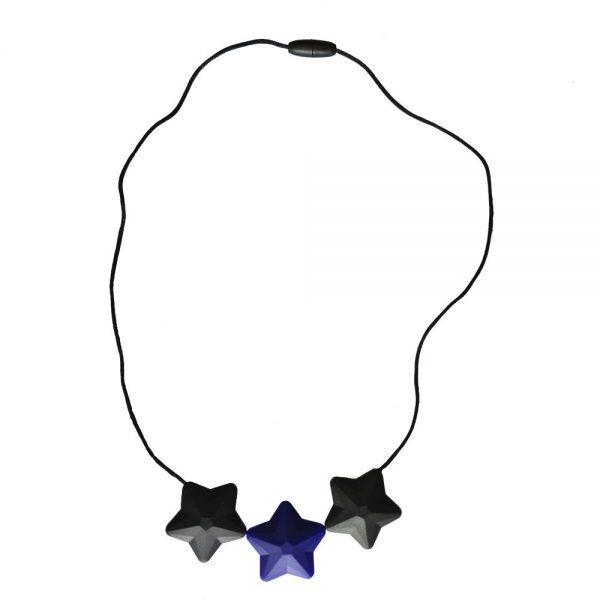 Piece of jewelry black-blue stars