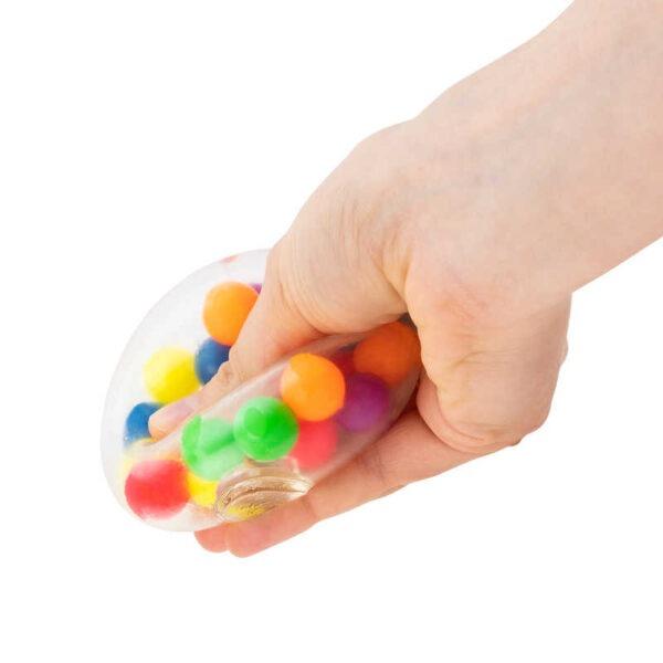 Stressball med fargerike baller