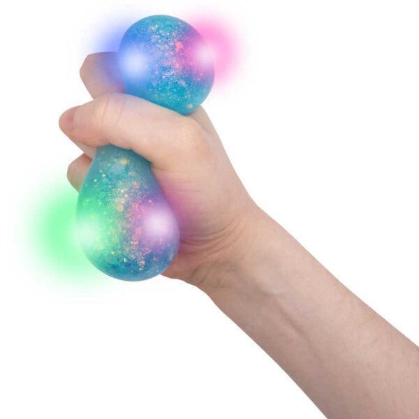 Galaxy squeeze ball with light