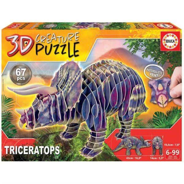 3D puslespil Triceratops