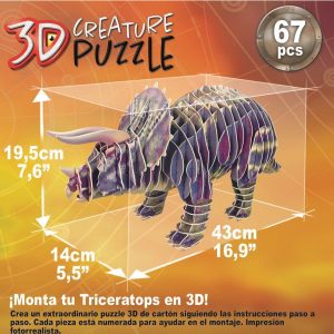 3D puslespil Triceratops