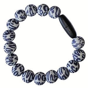Bidesmykke armbånd blå leopard